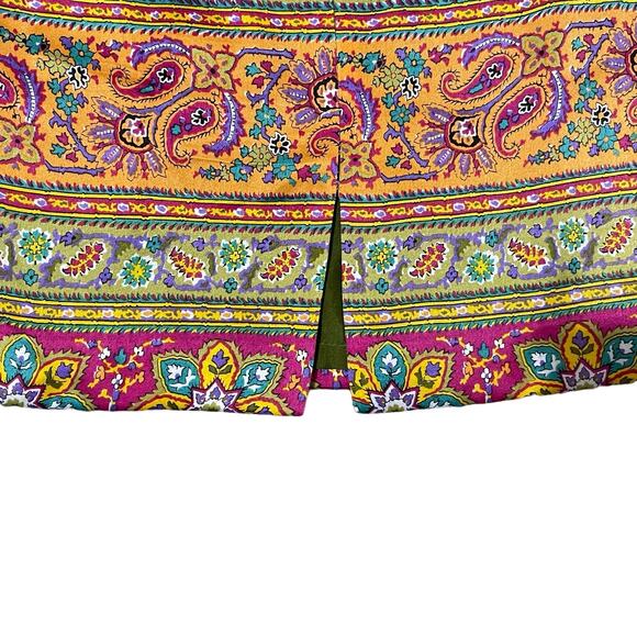Cardiere‎ et cie Pure Silk Mixed Print Paisley & Floral Mini Pencil Skirt Size 6 - Picture 4 of 10